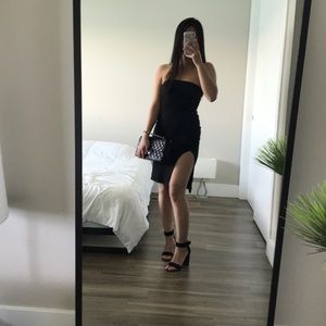 Forever 21 Strapless Midi Dress with Slit